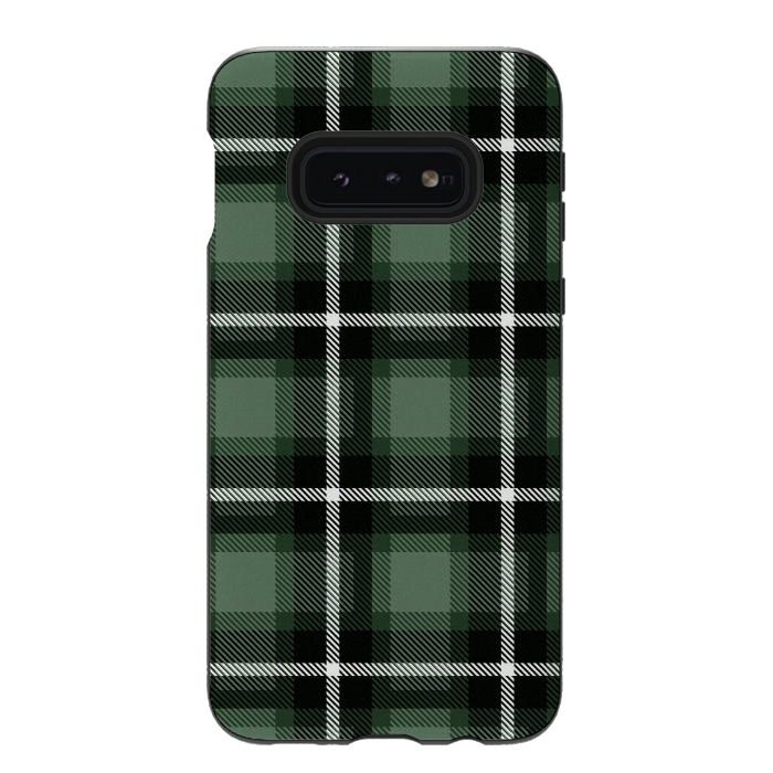 Galaxy S10e StrongFit Olive Scottish Plaid by TMSarts