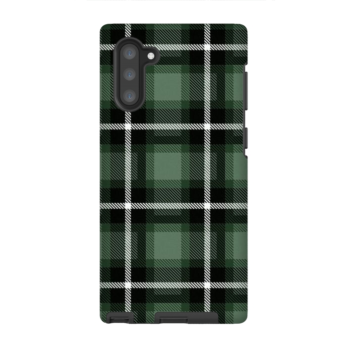 Galaxy Note 10 StrongFit Olive Scottish Plaid by TMSarts