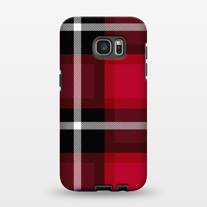Galaxy S7 EDGE StrongFit Red Scottish Plaid by TMSarts