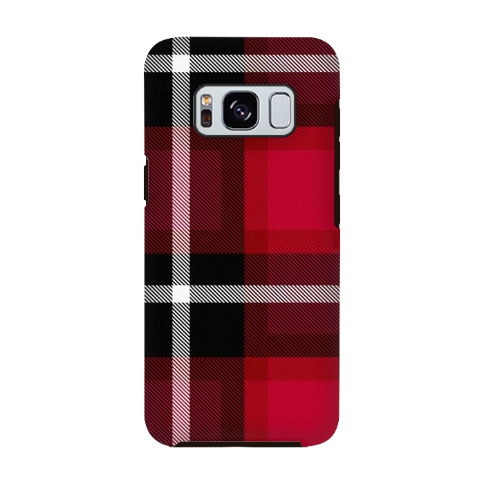Galaxy S8 StrongFit Red Scottish Plaid by TMSarts