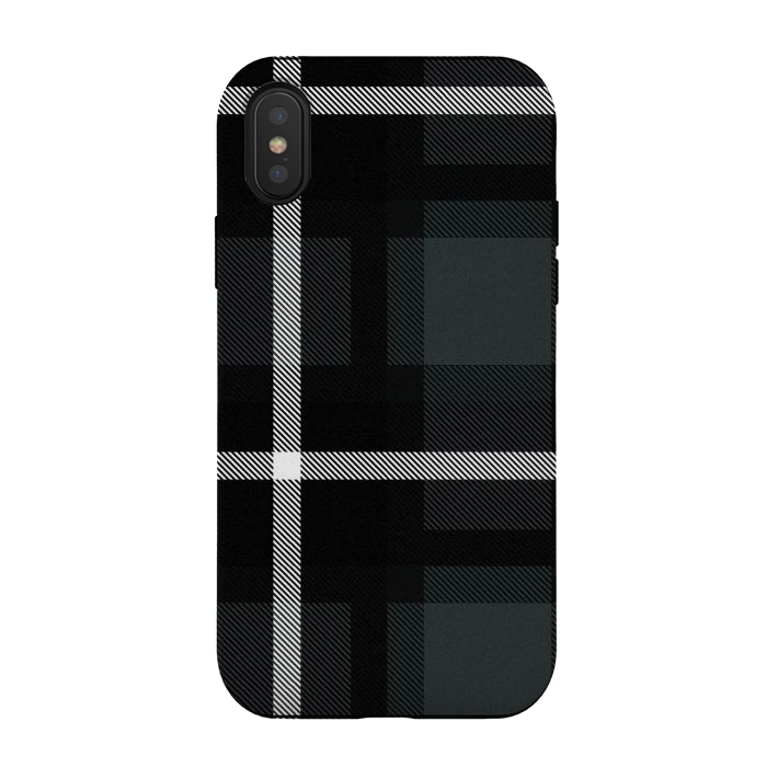 iPhone Xs / X StrongFit Shadow Scottish Plaid by TMSarts