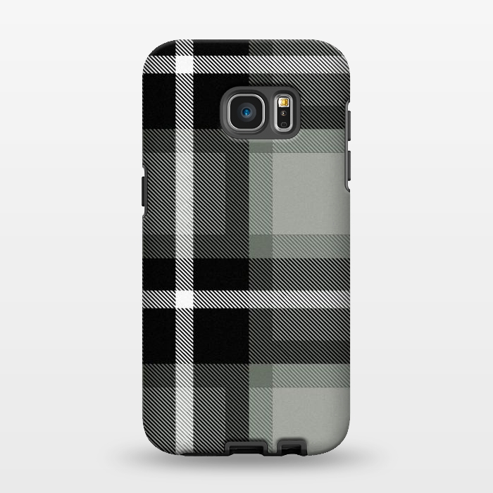 Galaxy S7 EDGE StrongFit Warm Gray Scottish Plaid by TMSarts