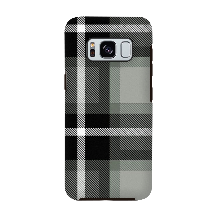 Galaxy S8 StrongFit Warm Gray Scottish Plaid by TMSarts
