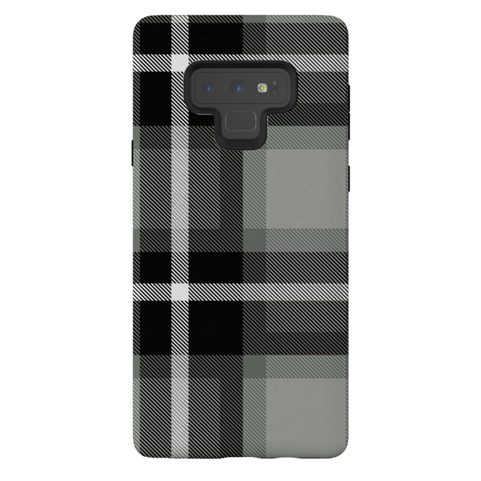Galaxy Note 9 StrongFit Warm Gray Scottish Plaid by TMSarts