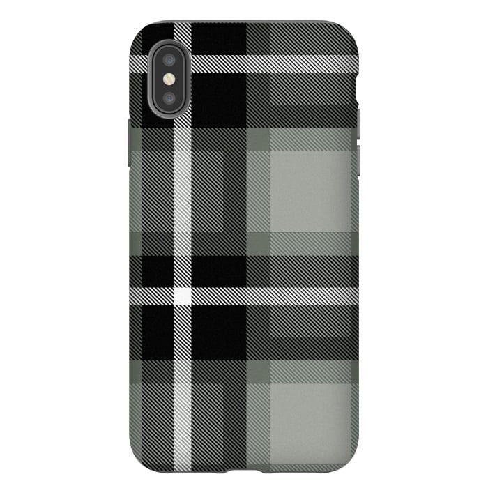 iPhone Xs Max StrongFit Warm Gray Scottish Plaid by TMSarts