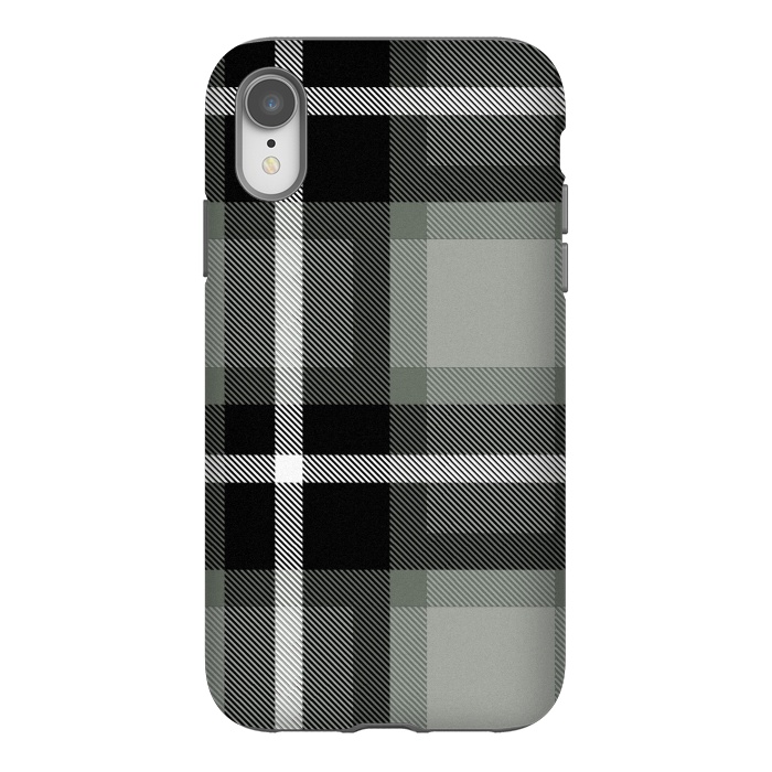 iPhone Xr StrongFit Warm Gray Scottish Plaid by TMSarts