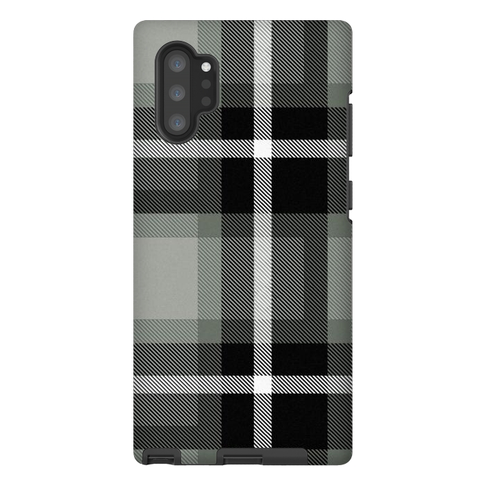 Galaxy Note 10 plus StrongFit Warm Gray Scottish Plaid by TMSarts