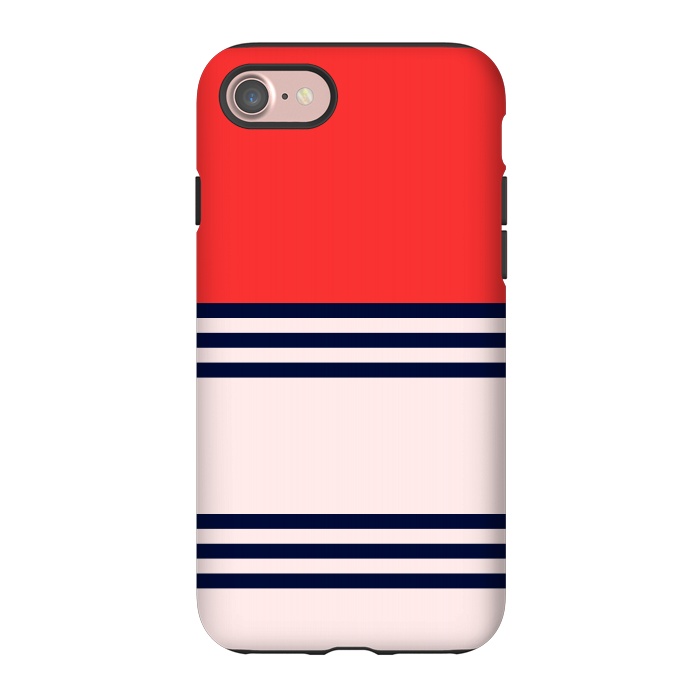 iPhone 7 StrongFit Red Retro Stripes by TMSarts