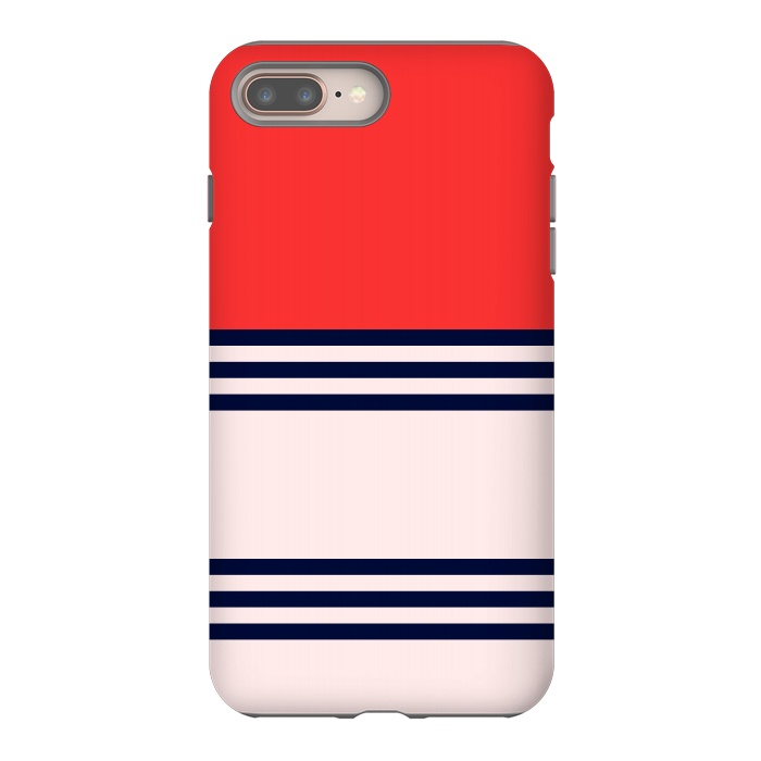 iPhone 7 plus StrongFit Red Retro Stripes by TMSarts