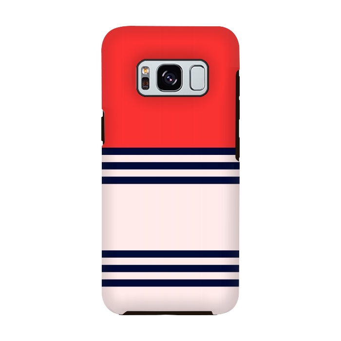 Galaxy S8 StrongFit Red Retro Stripes by TMSarts