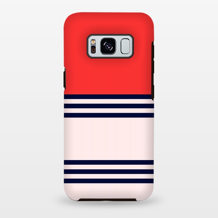 Galaxy S8 plus StrongFit Red Retro Stripes by TMSarts