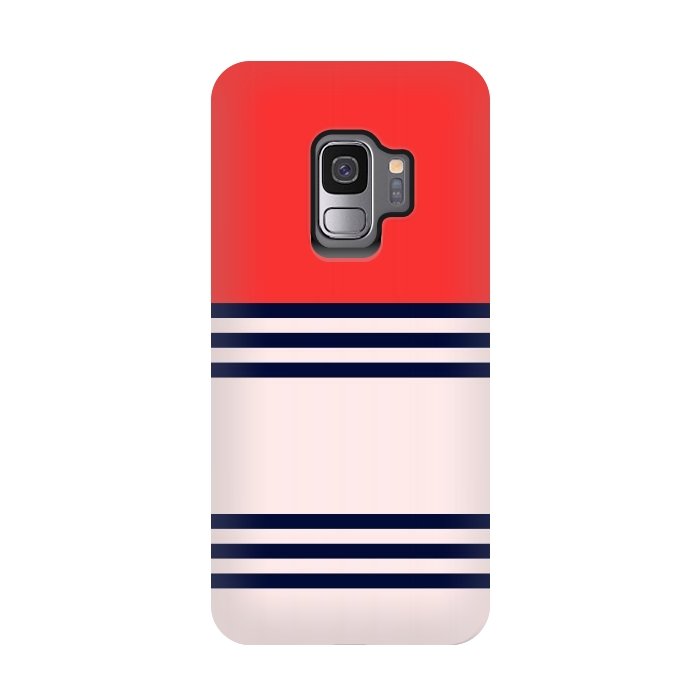 Galaxy S9 StrongFit Red Retro Stripes by TMSarts