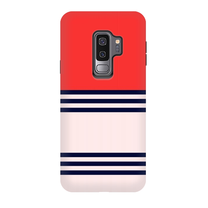 Galaxy S9 plus StrongFit Red Retro Stripes by TMSarts