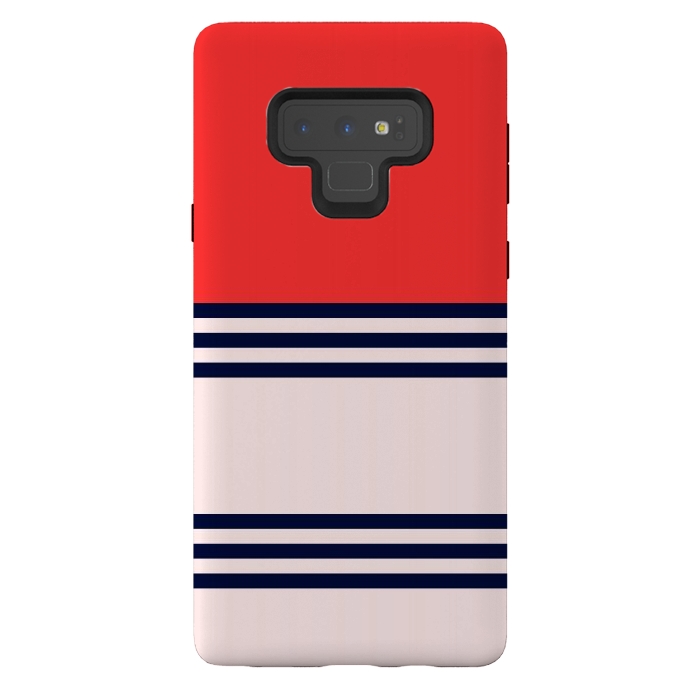 Galaxy Note 9 StrongFit Red Retro Stripes by TMSarts