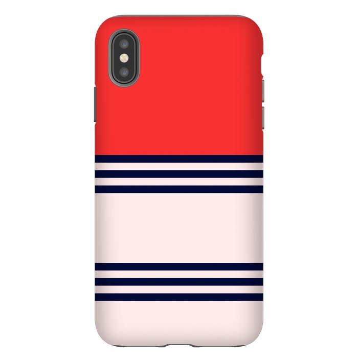 iPhone Xs Max StrongFit Red Retro Stripes by TMSarts