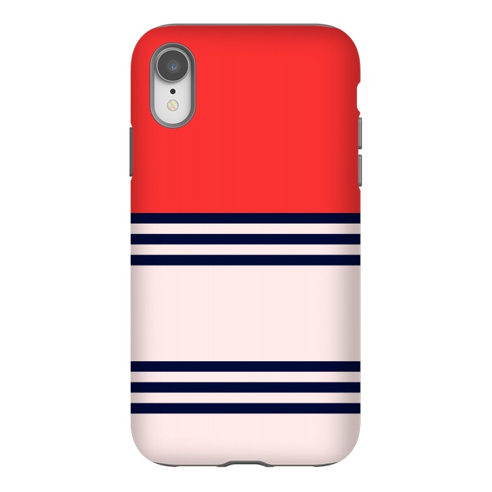 iPhone Xr StrongFit Red Retro Stripes by TMSarts