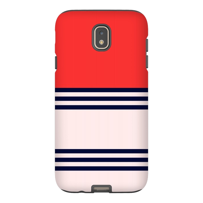Galaxy J7 StrongFit Red Retro Stripes by TMSarts