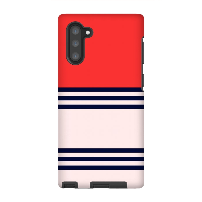 Galaxy Note 10 StrongFit Red Retro Stripes by TMSarts