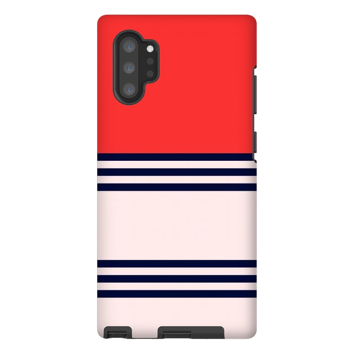 Galaxy Note 10 plus StrongFit Red Retro Stripes by TMSarts