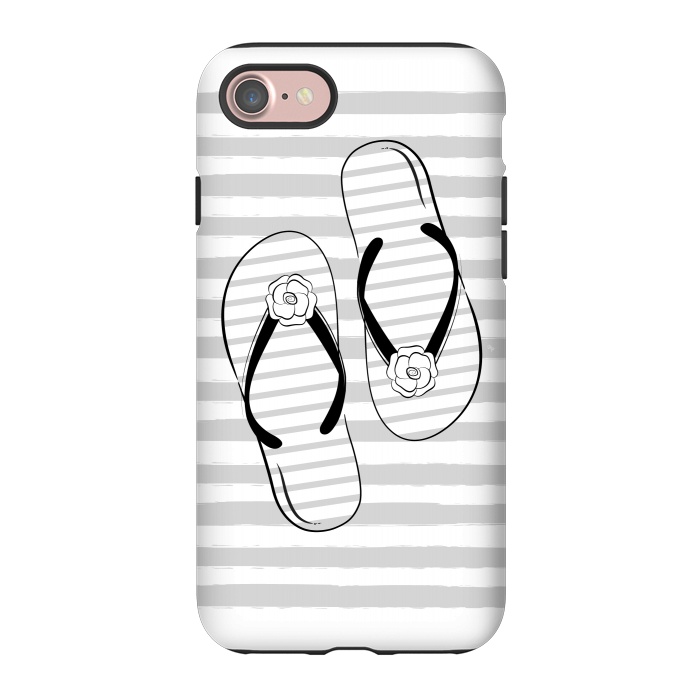 iPhone 7 StrongFit Stylish striped flip flops by Martina