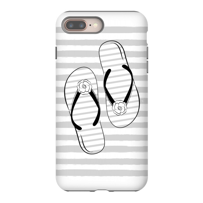 iPhone 7 plus StrongFit Stylish striped flip flops by Martina