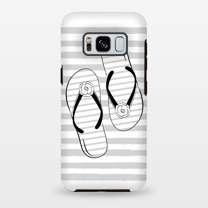 Galaxy S8 plus StrongFit Stylish striped flip flops by Martina