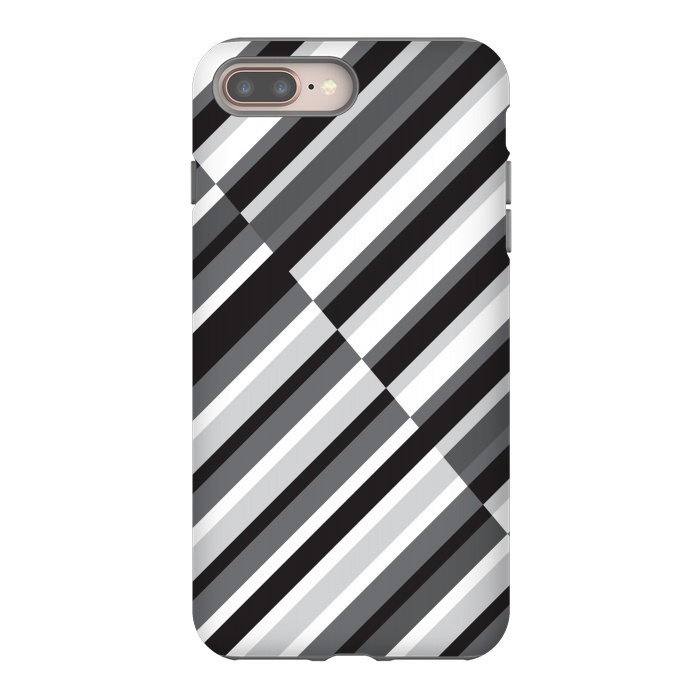 iPhone 7 plus StrongFit Black Crossing Striped by TMSarts