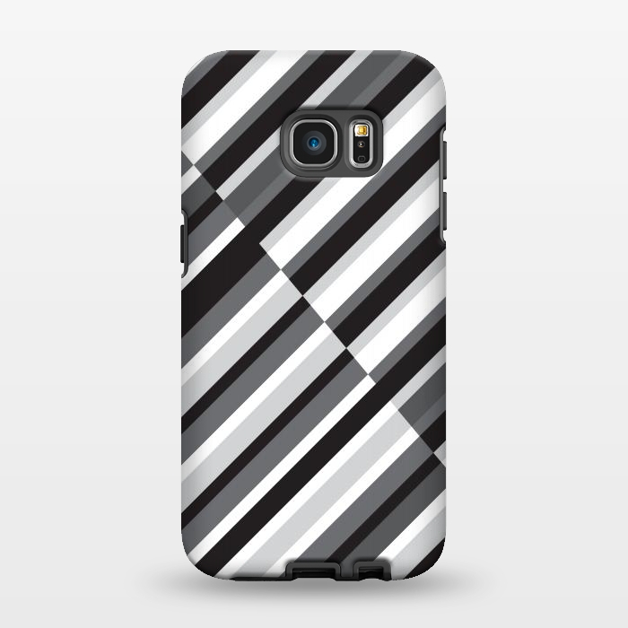Galaxy S7 EDGE StrongFit Black Crossing Striped by TMSarts