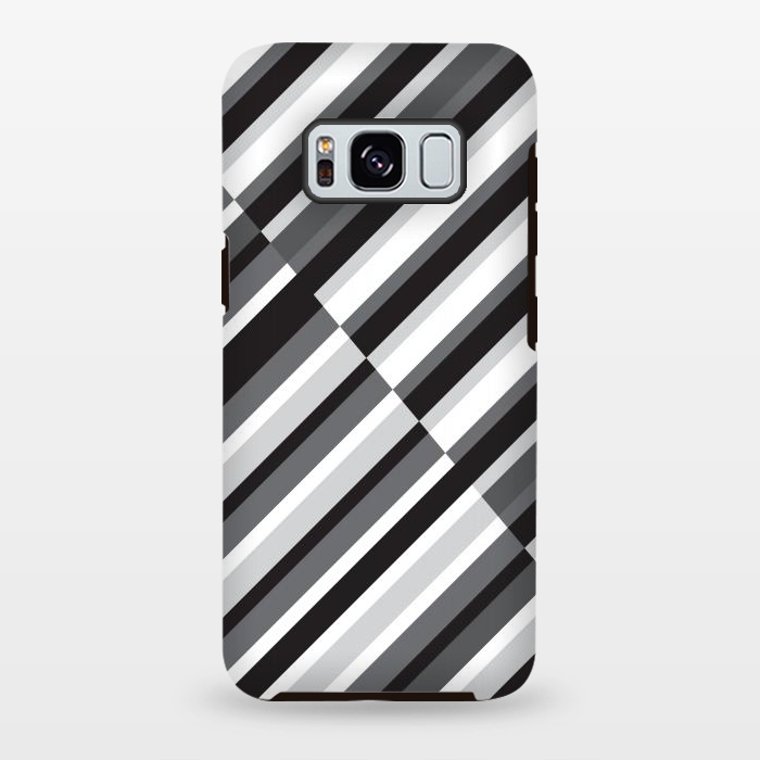 Galaxy S8 plus StrongFit Black Crossing Striped by TMSarts