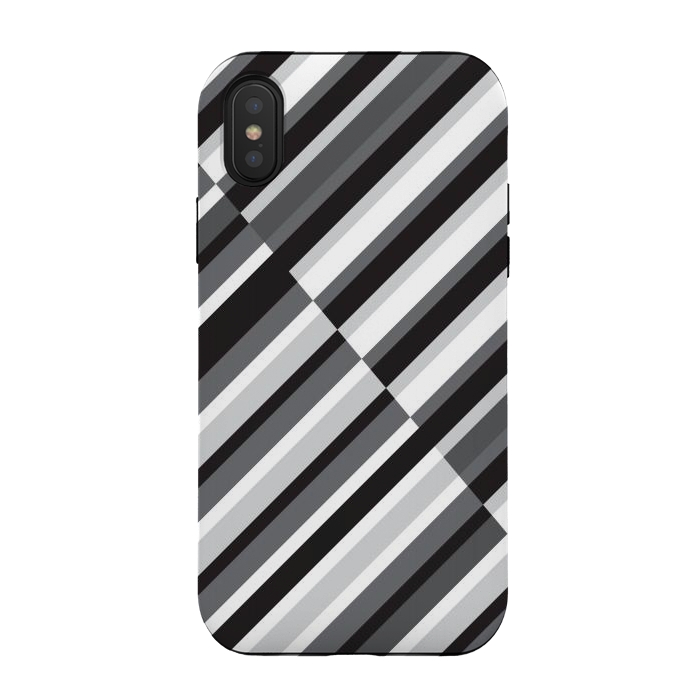 iPhone Xs / X StrongFit Black Crossing Striped by TMSarts