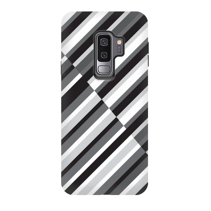 Galaxy S9 plus StrongFit Black Crossing Striped by TMSarts