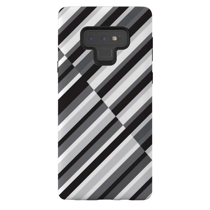 Galaxy Note 9 StrongFit Black Crossing Striped by TMSarts