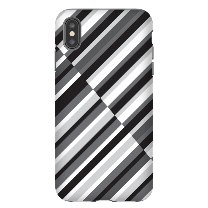 iPhone Xs Max StrongFit Black Crossing Striped by TMSarts
