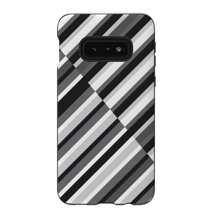 Galaxy S10e StrongFit Black Crossing Striped by TMSarts