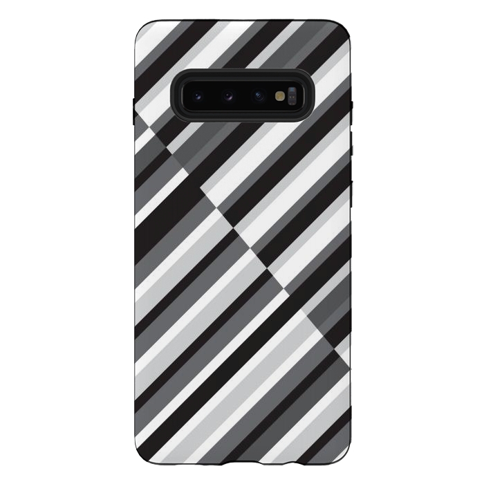 Galaxy S10 plus StrongFit Black Crossing Striped by TMSarts