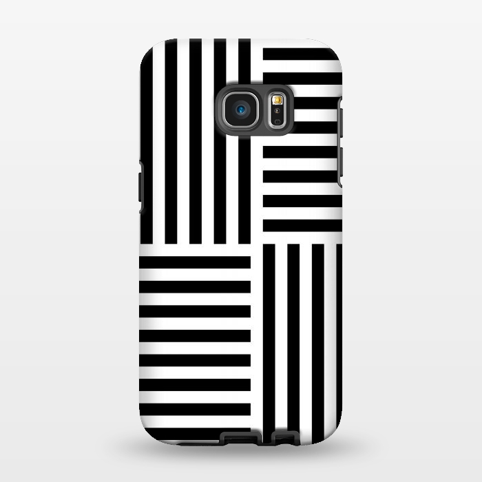 Galaxy S7 EDGE StrongFit Geo Black Stripes by TMSarts