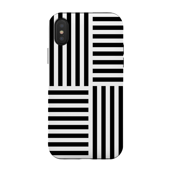 iPhone Xs / X StrongFit Geo Black Stripes by TMSarts