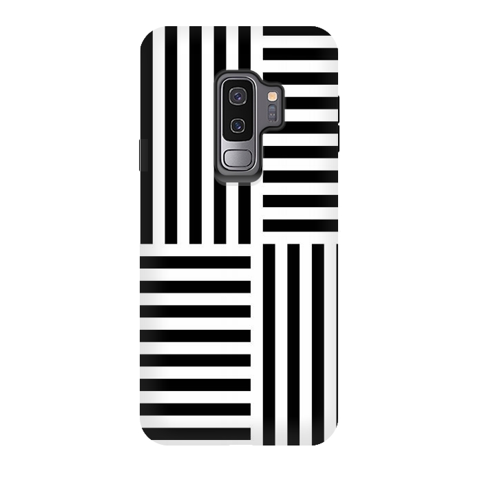Galaxy S9 plus StrongFit Geo Black Stripes by TMSarts