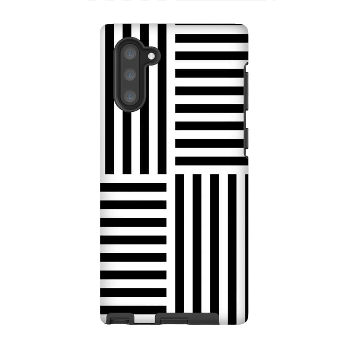 Galaxy Note 10 StrongFit Geo Black Stripes by TMSarts