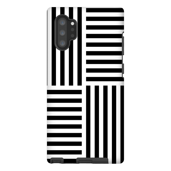Galaxy Note 10 plus StrongFit Geo Black Stripes by TMSarts