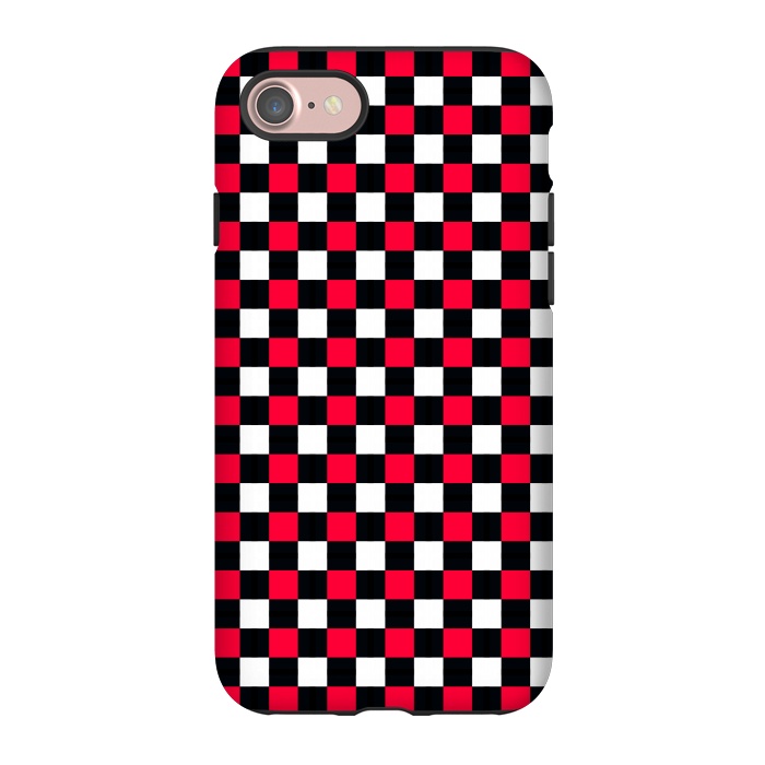 iPhone 7 StrongFit Red and Black Checkered by TMSarts