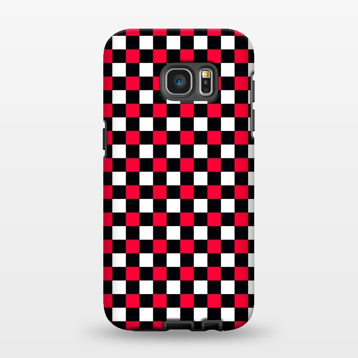 Galaxy S7 EDGE StrongFit Red and Black Checkered by TMSarts