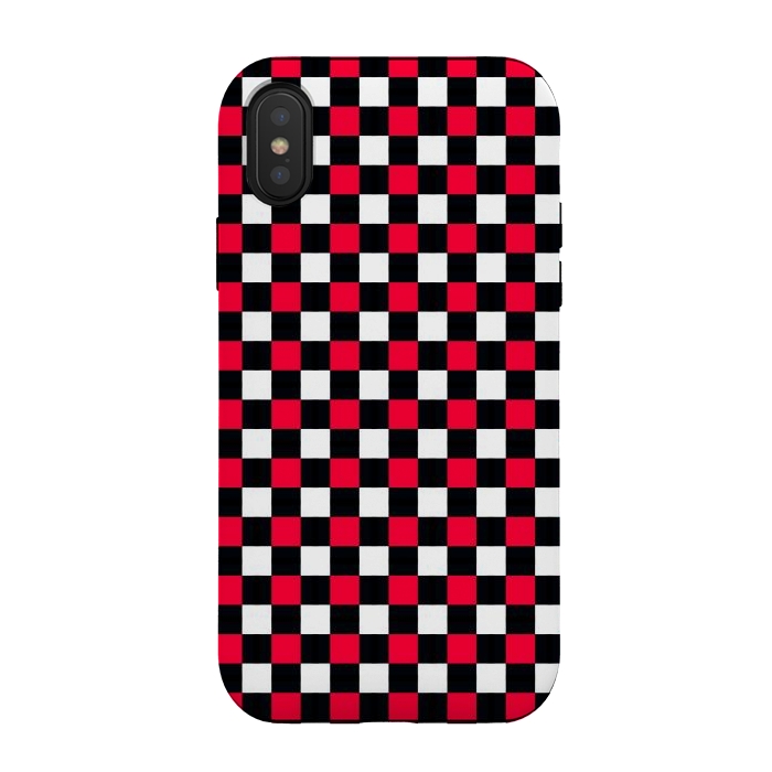iPhone Xs / X StrongFit Red and Black Checkered by TMSarts