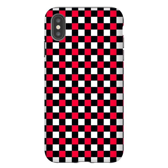 iPhone Xs Max StrongFit Red and Black Checkered by TMSarts