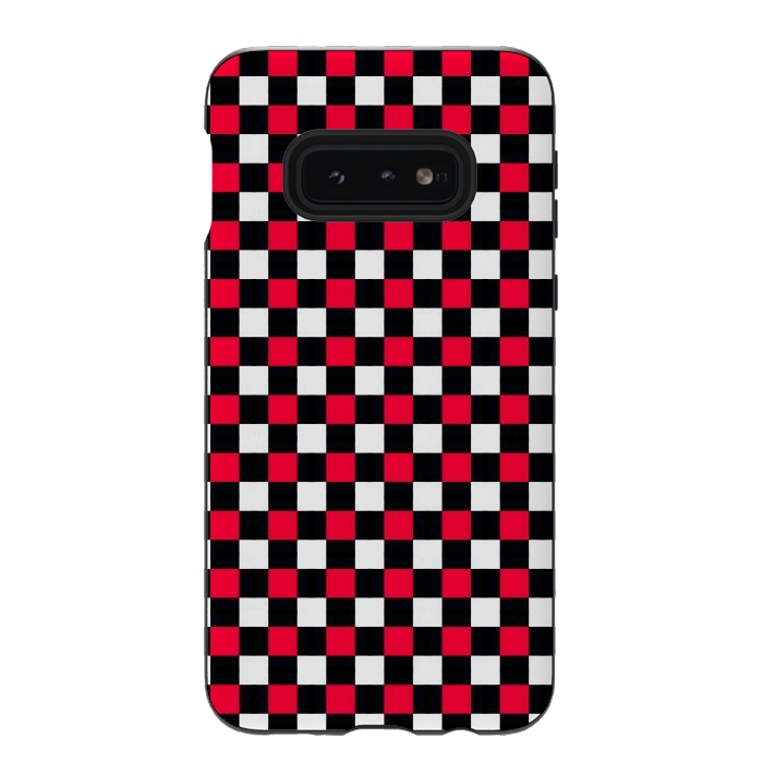 Galaxy S10e StrongFit Red and Black Checkered by TMSarts