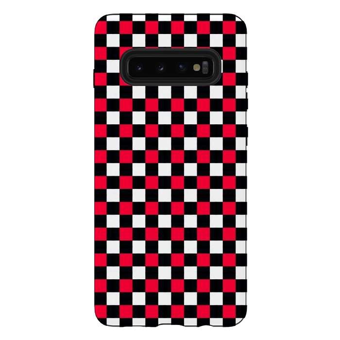 Galaxy S10 plus StrongFit Red and Black Checkered by TMSarts