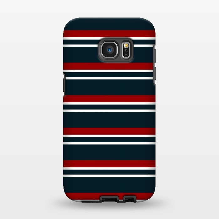 Galaxy S7 EDGE StrongFit Red Pastel Stripes by TMSarts