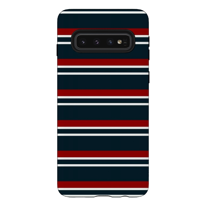 Galaxy S10 StrongFit Red Pastel Stripes by TMSarts