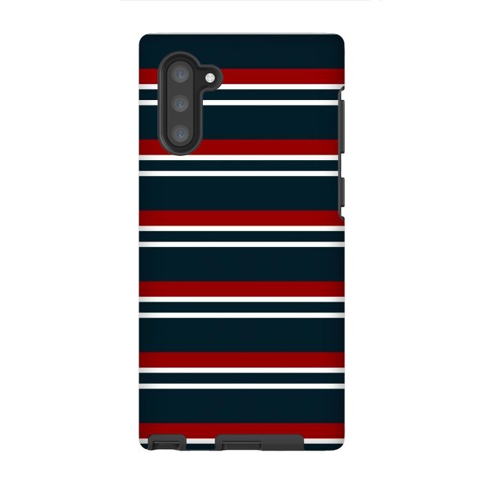Galaxy Note 10 StrongFit Red Pastel Stripes by TMSarts
