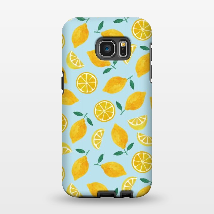 Galaxy S7 EDGE StrongFit Watercolour Lemons by Tishya Oedit